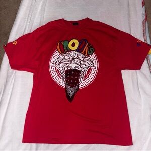 Crooks & Castles Medusa Bandana Red Short Sleeve T- Shirt Size XXL